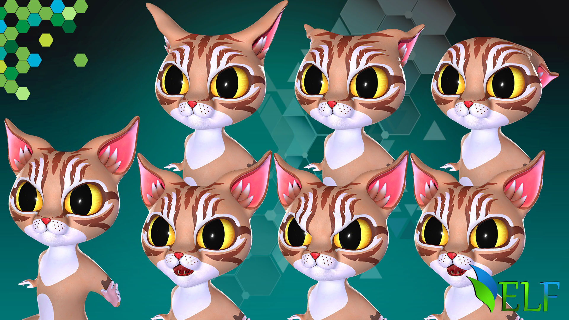 Cat Ninja 004 Low-poly 3D model_17