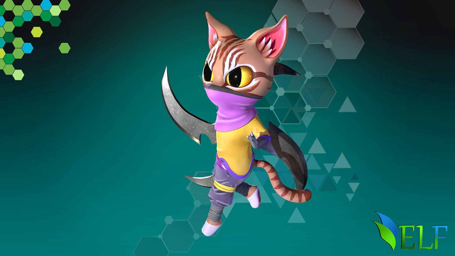 Cat Ninja 004 Low-poly 3D model_8