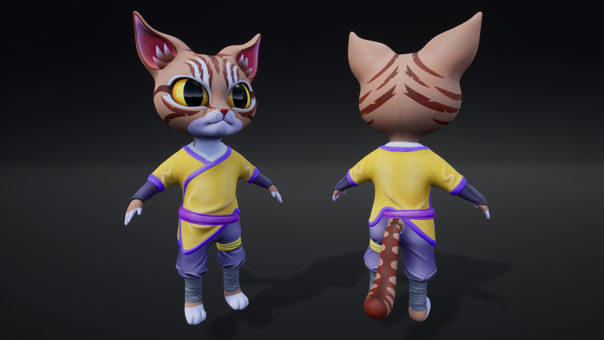 Cat Ninja 004 Low-poly 3D model_27