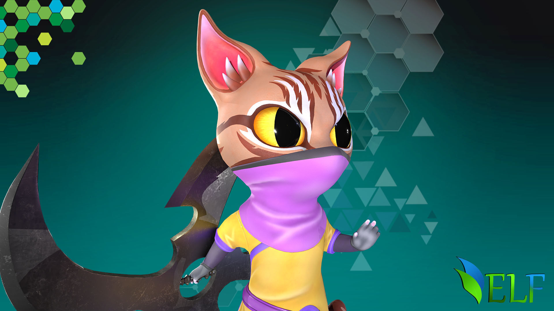 Cat Ninja 004 Low-poly 3D model_14