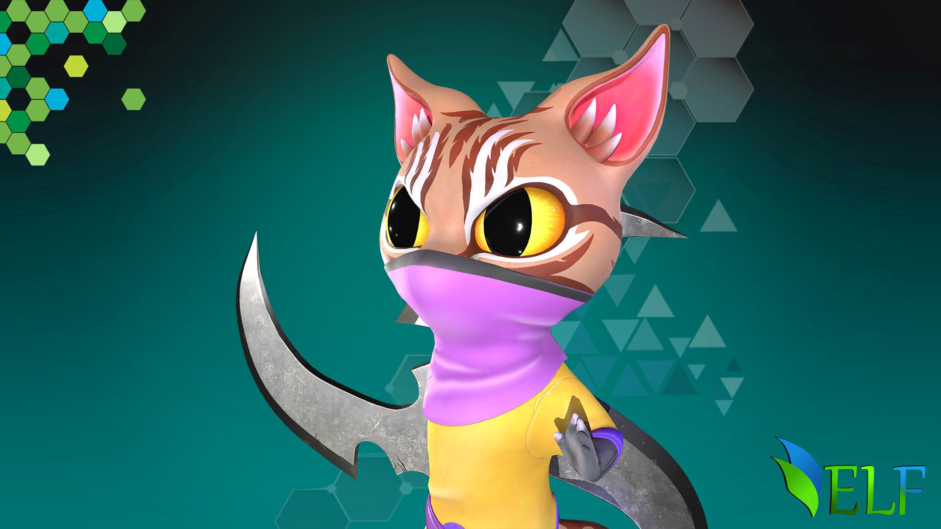 Cat Ninja 004 Low-poly 3D model_12