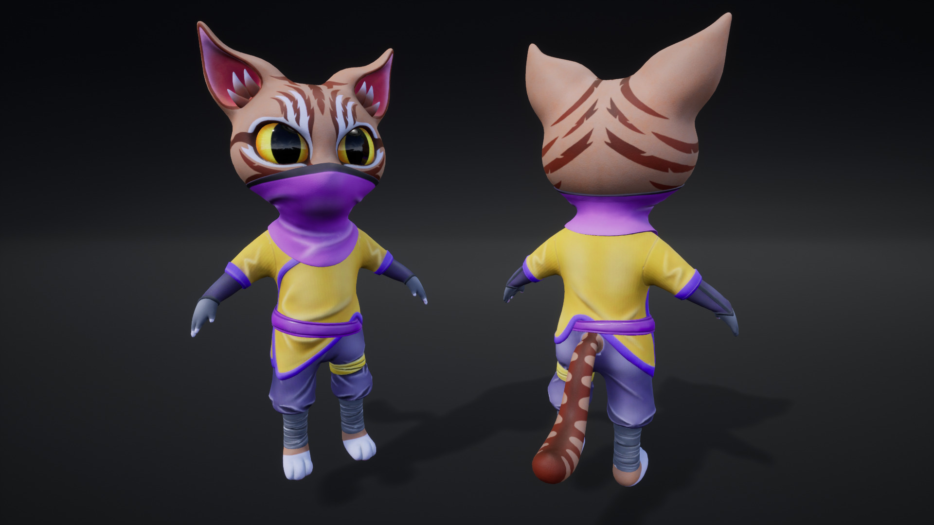 Cat Ninja 004 Low-poly 3D model_24