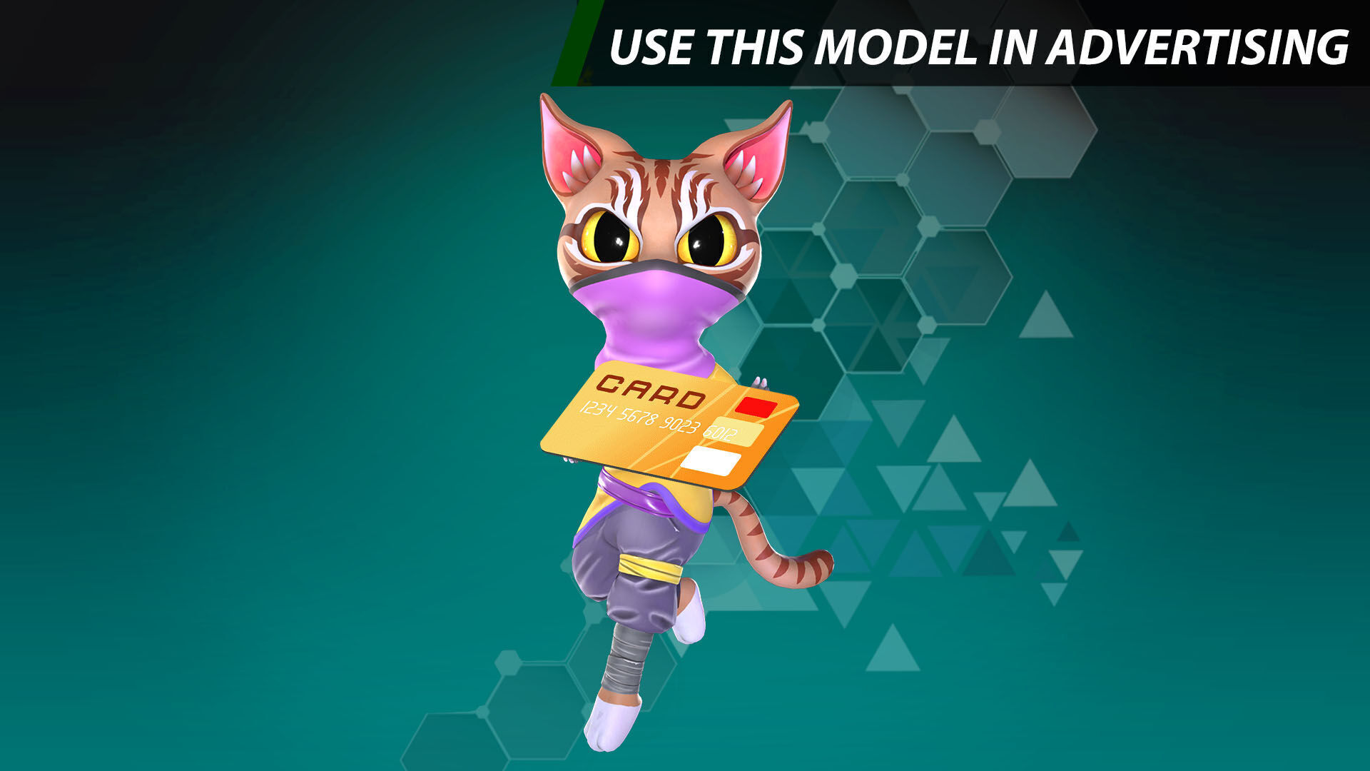 Cat Ninja 004 Low-poly 3D model_21