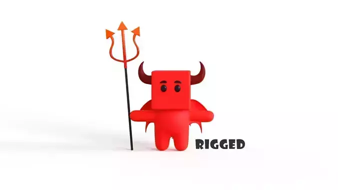 Little Devil Rigged Low-poly 3D model