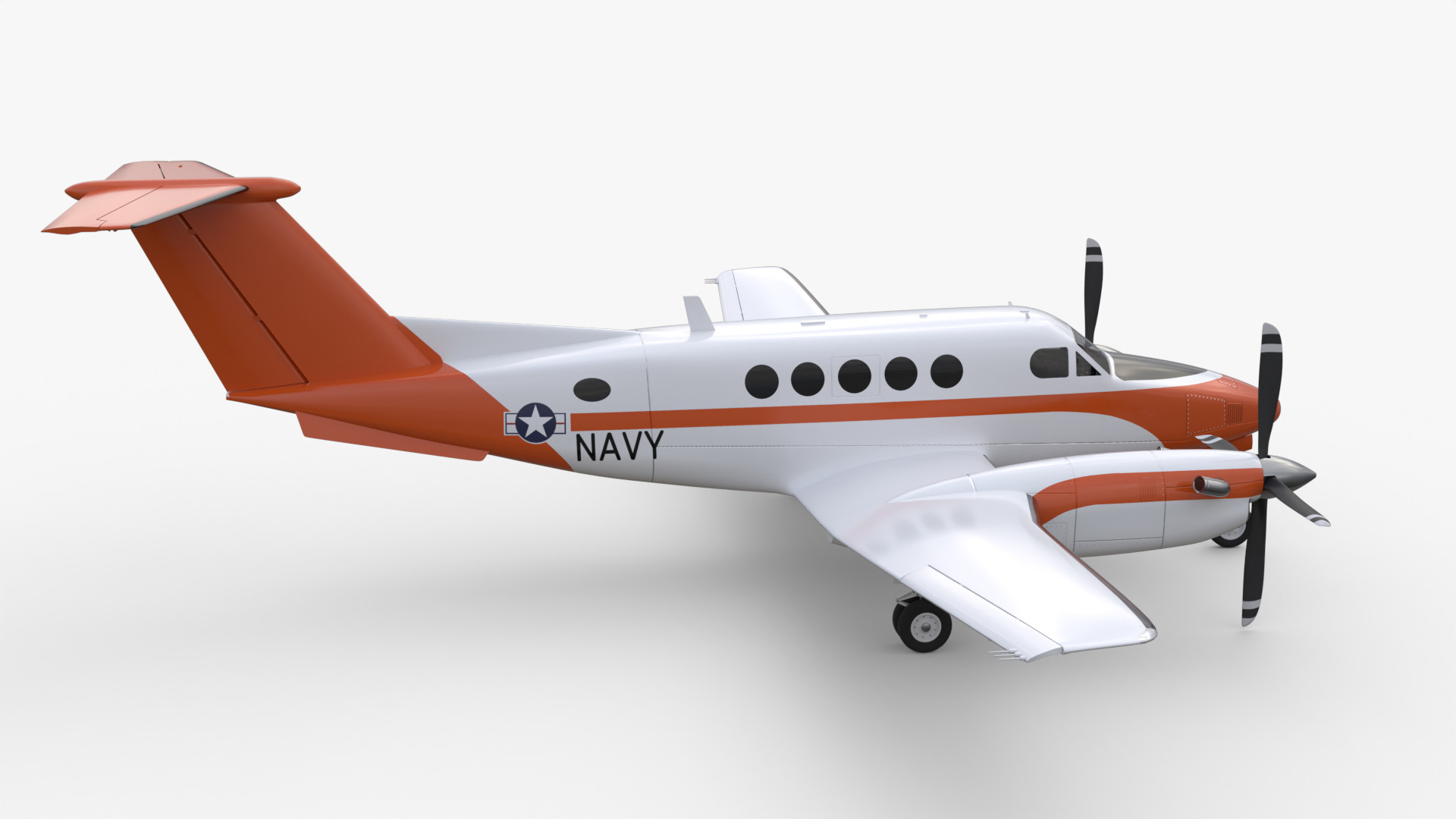 Beechcraft King Air Navy Edition 3D model_6