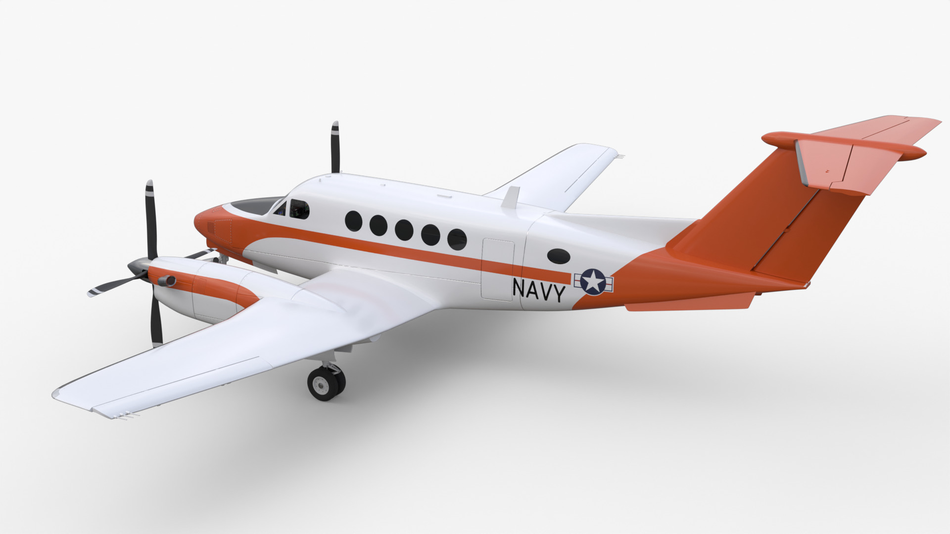 Beechcraft King Air Navy Edition 3D model_2