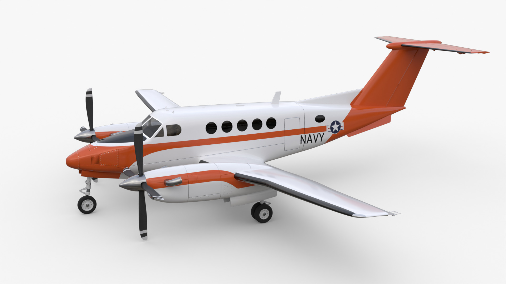 Beechcraft King Air Navy Edition 3D model_1