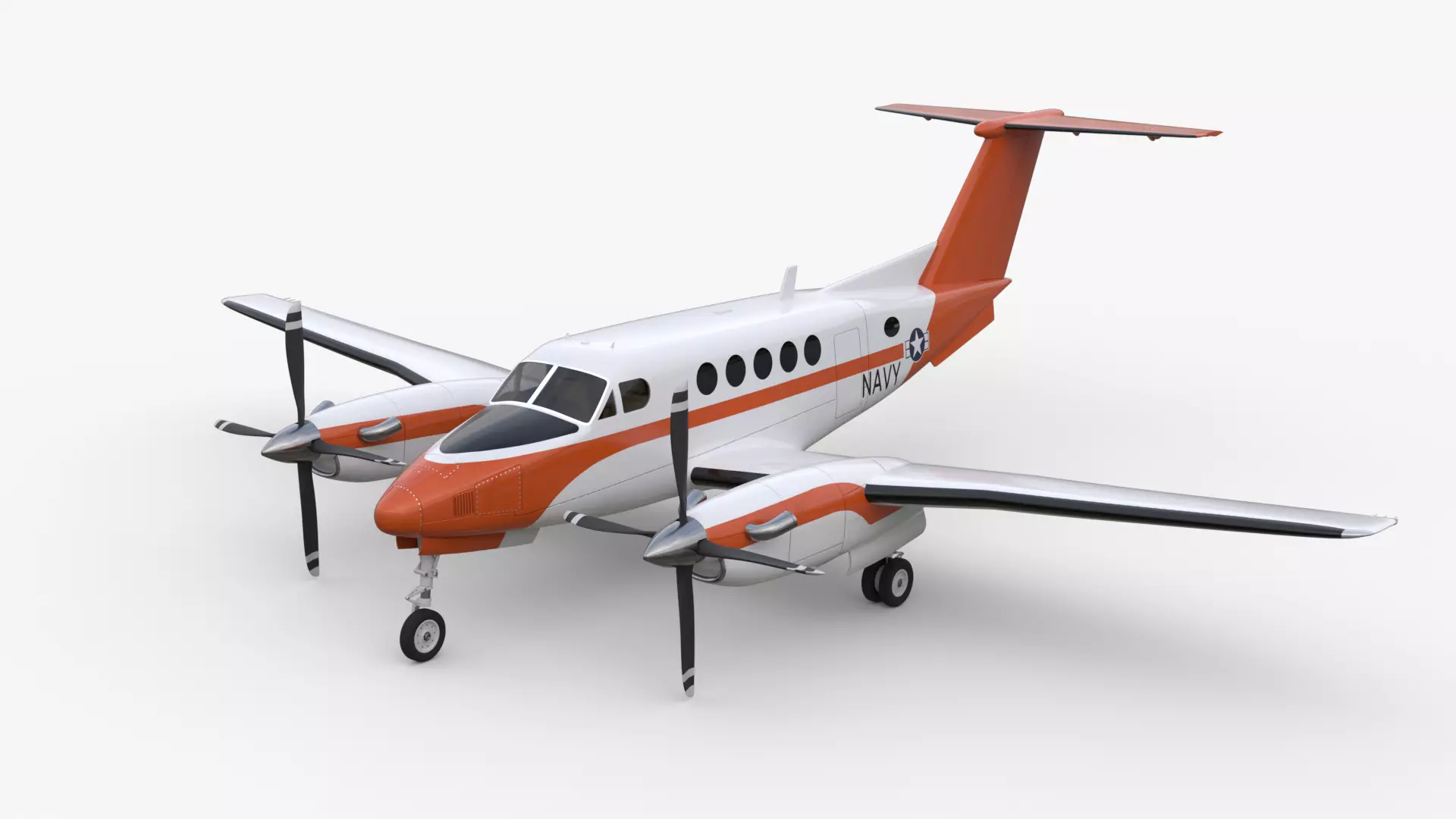 Beechcraft King Air Navy Edition 3D model_0