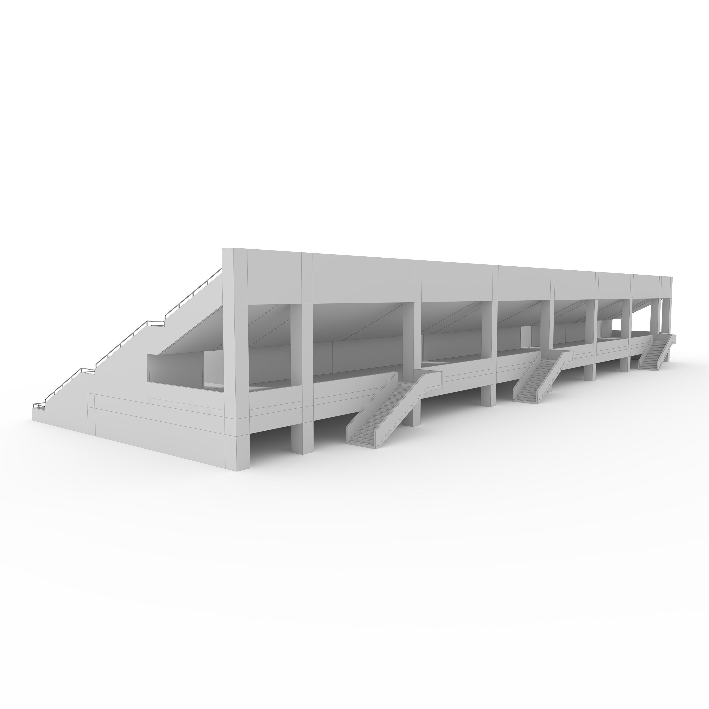 Stadium Tribune 02 3D model_7