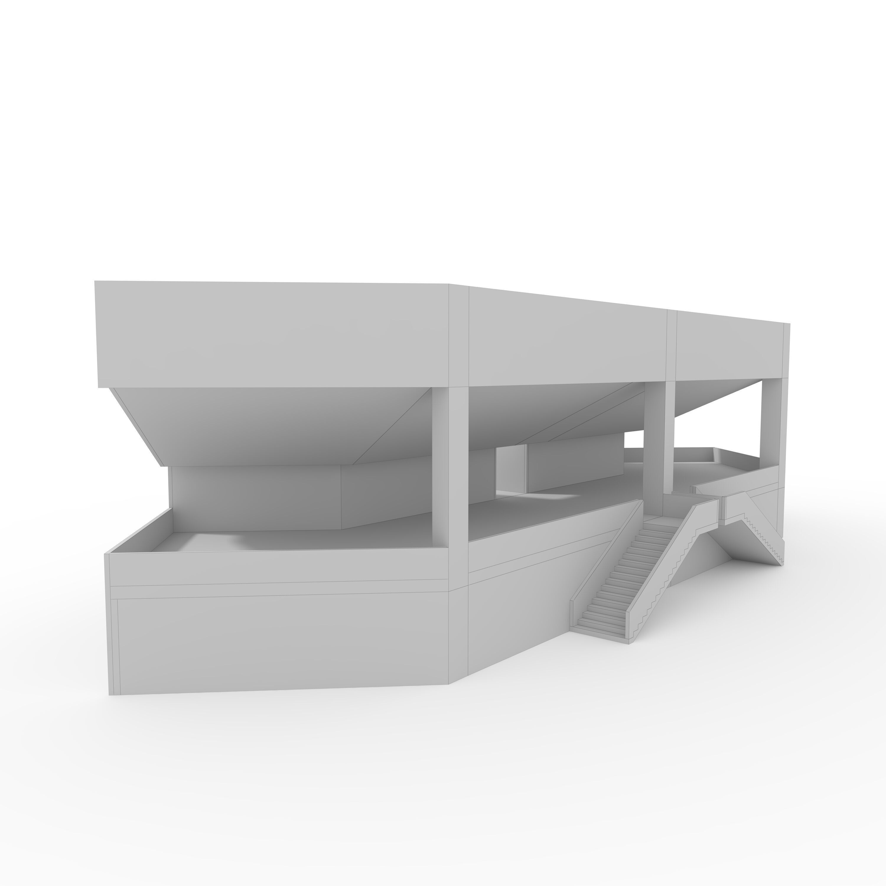 Stadium Tribune 03 Corner 3D model_7