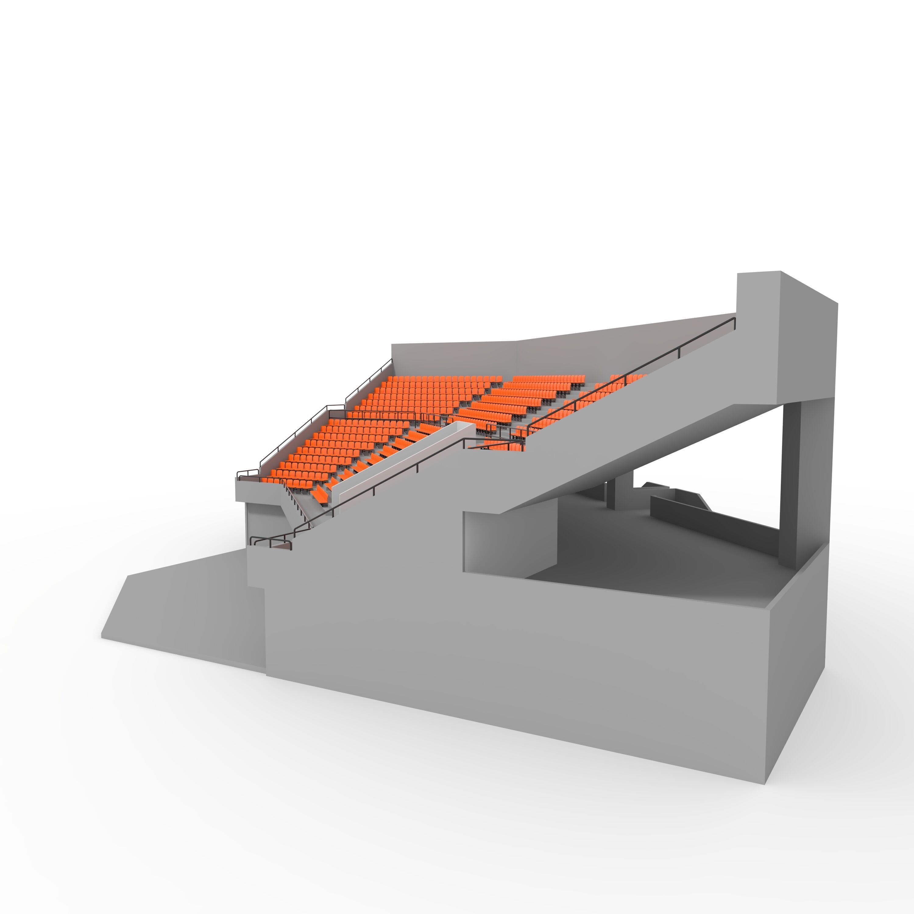 Stadium Tribune 03 Corner 3D model_4