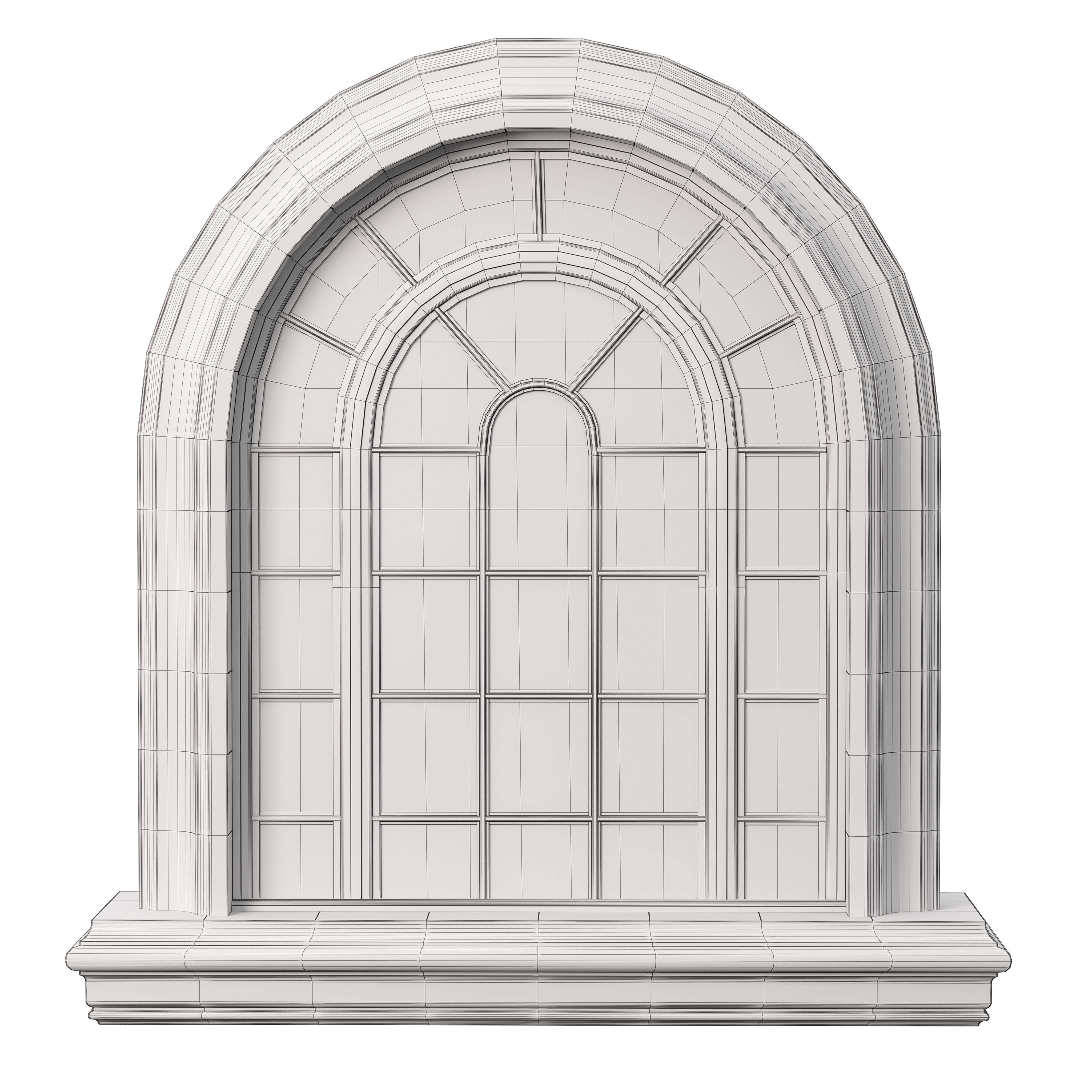 Architectural Classic Window 3D Model 3 3D model_4