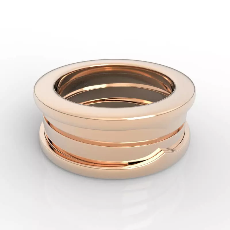 Spring Loaded Stackable Band Ring 3D print model_0