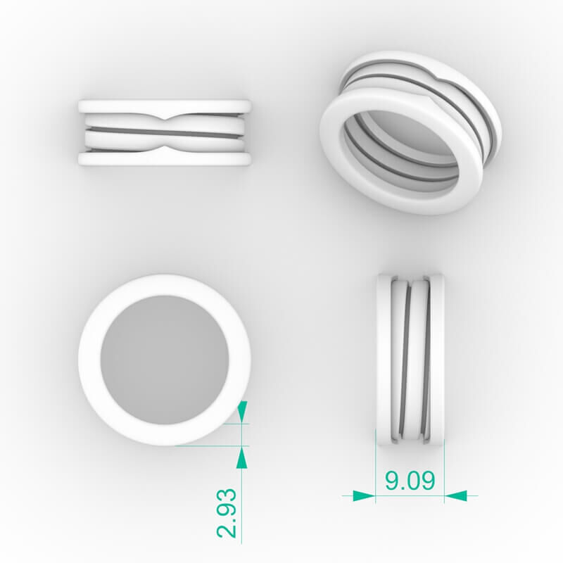 Spring Loaded Stackable Band Ring 3D print model_3