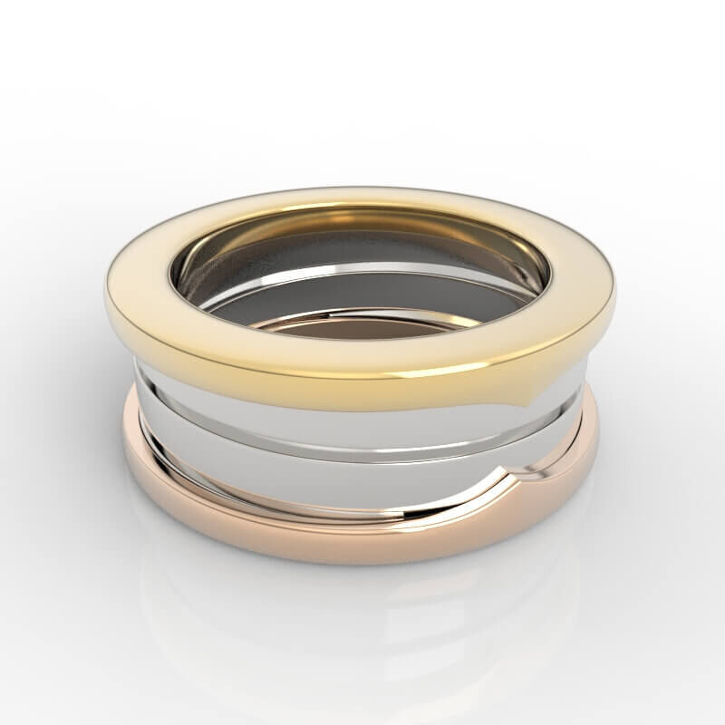 Spring Loaded Stackable Band Ring 3D print model_1