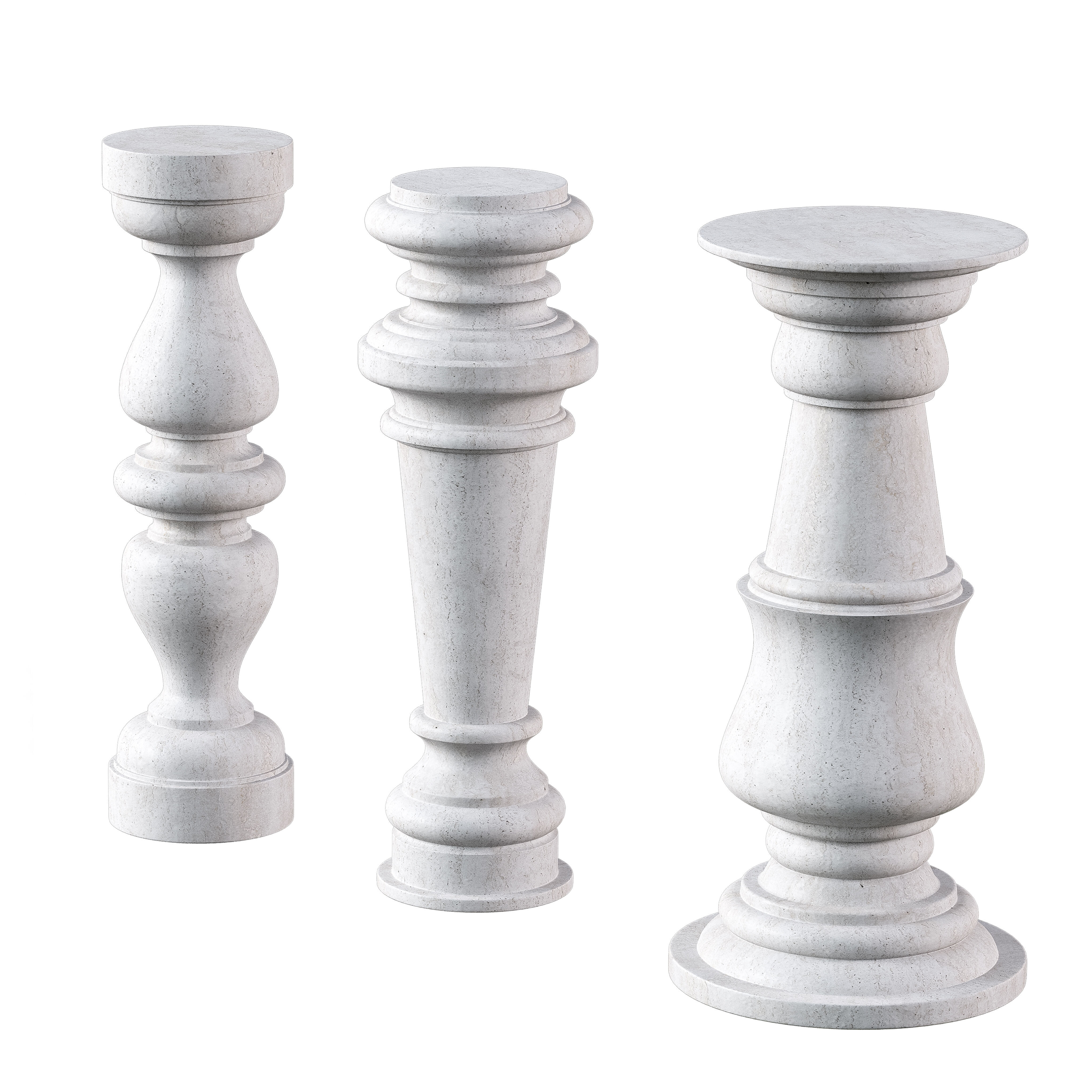 Marble Quintet Balusters with Classic Design 3D model_3