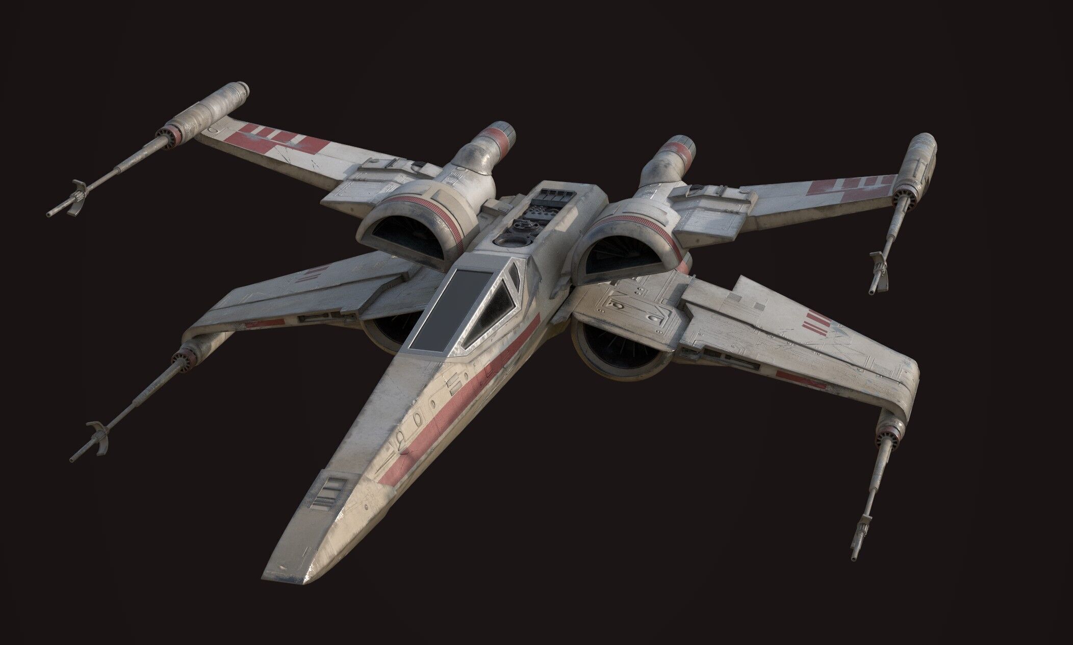 X Wing - game ready-  detailed X-wing Low-poly 3D model_3