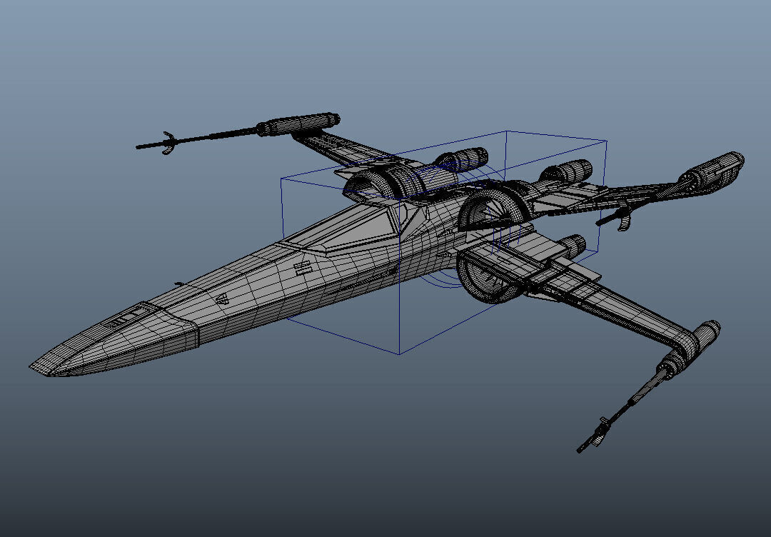 X Wing - game ready-  detailed X-wing Low-poly 3D model_12
