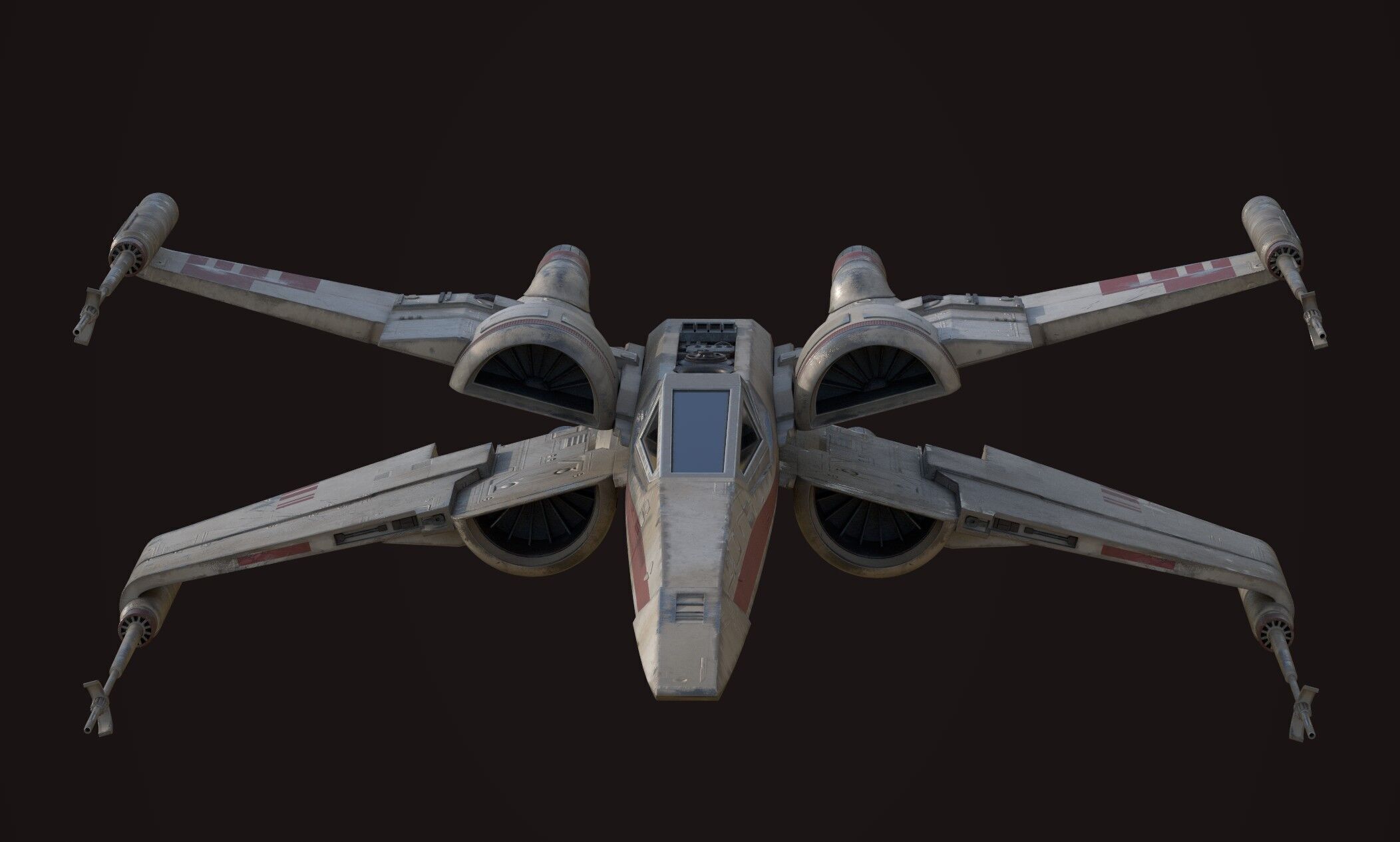 X Wing - game ready-  detailed X-wing Low-poly 3D model_9