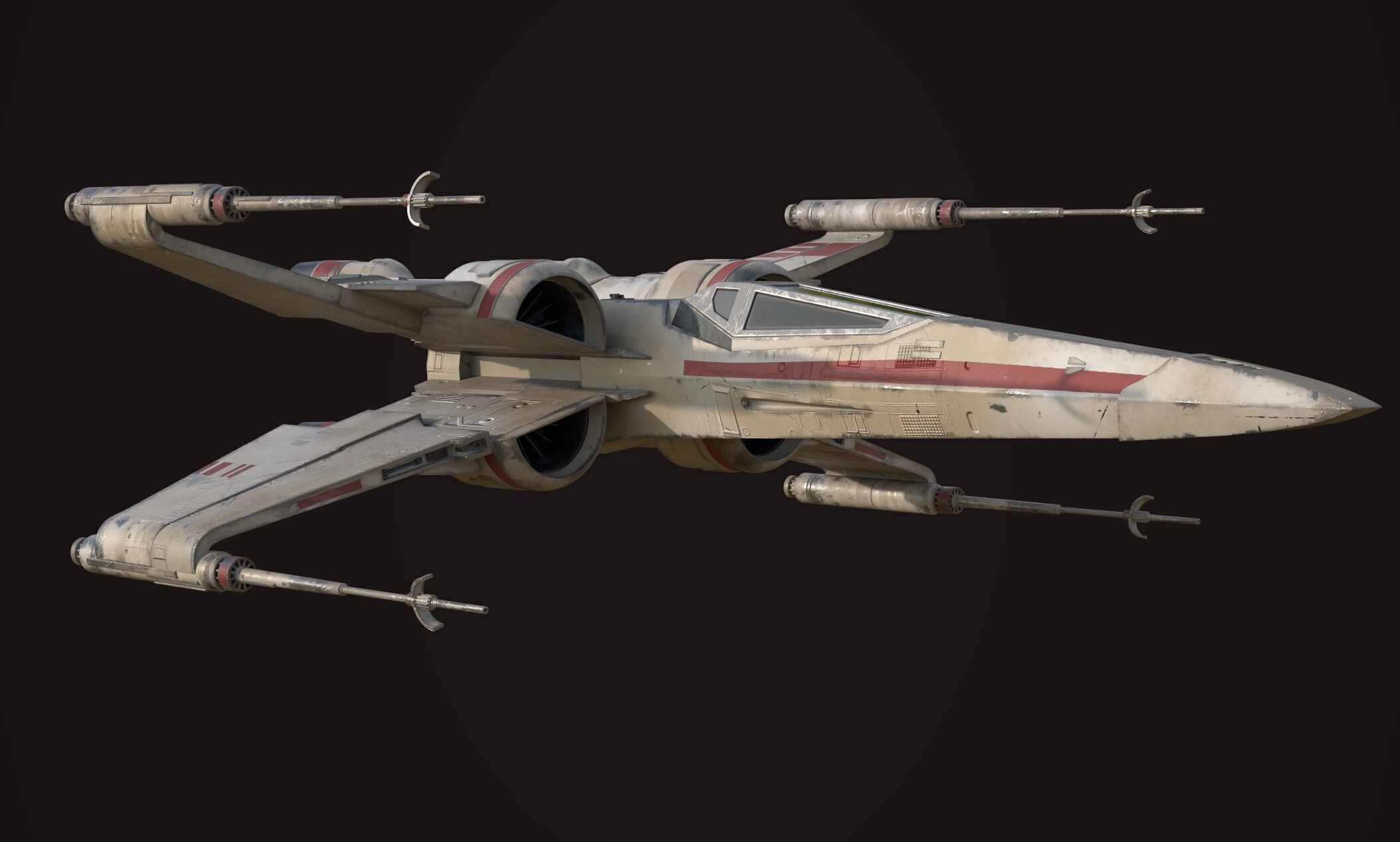 X Wing - game ready-  detailed X-wing Low-poly 3D model_4