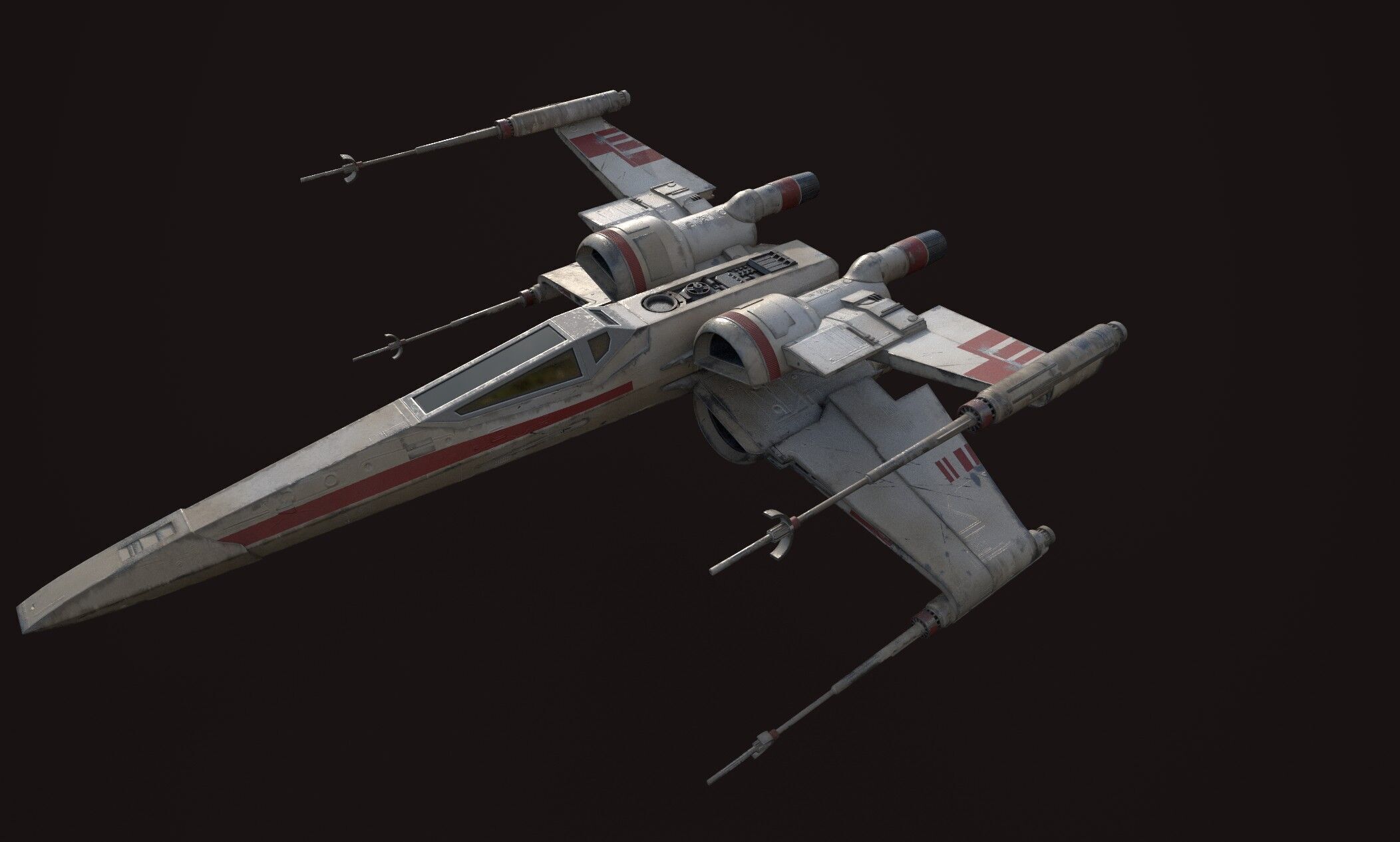X Wing - game ready-  detailed X-wing Low-poly 3D model_2
