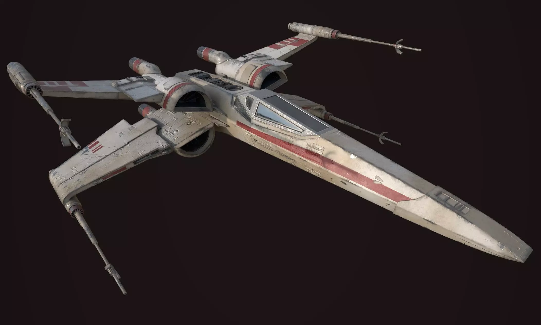 X Wing - game ready-  detailed X-wing Low-poly 3D model_0