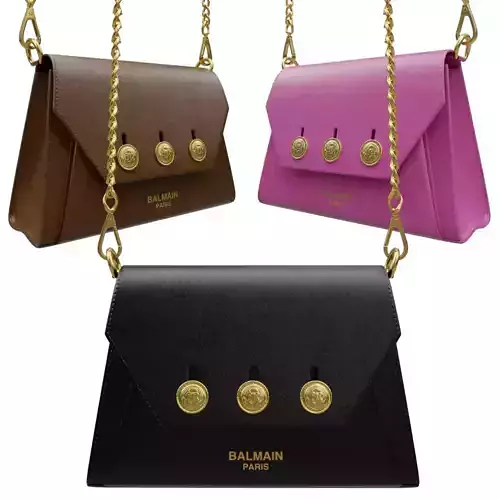 Balmain Embleme Flap Grained Calfskin Bag