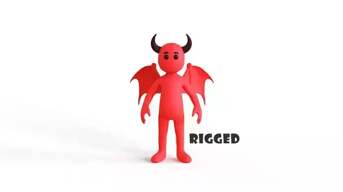 Low Poly Devil Rigged Low-poly 3D model