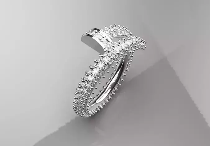 Luxury nail design ring with diamond model rr0021
