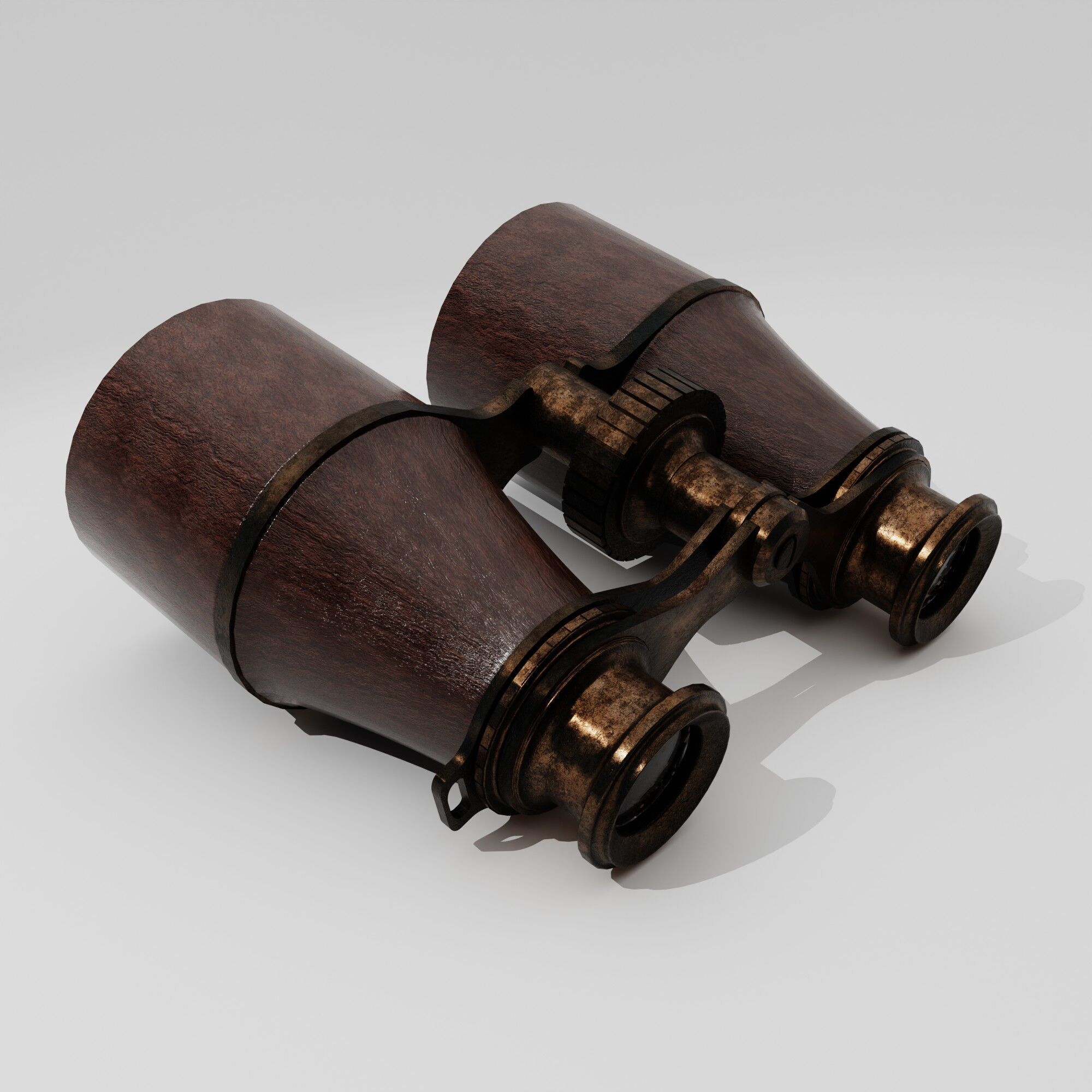 Antique Binoculars Low-poly 3D model_7