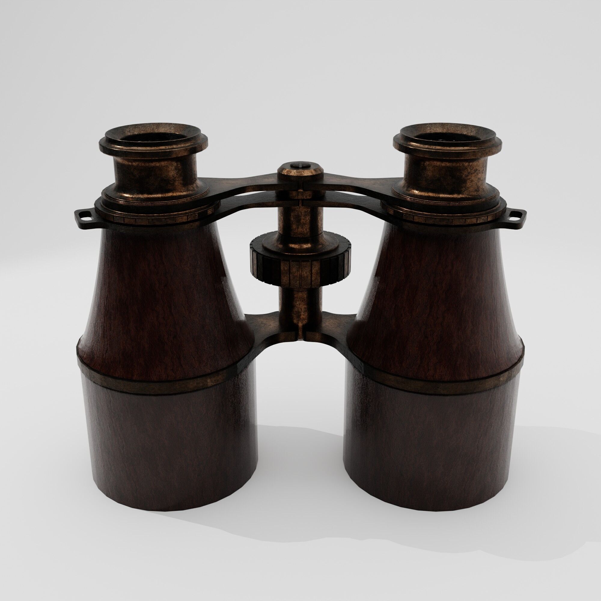 Antique Binoculars Low-poly 3D model_3