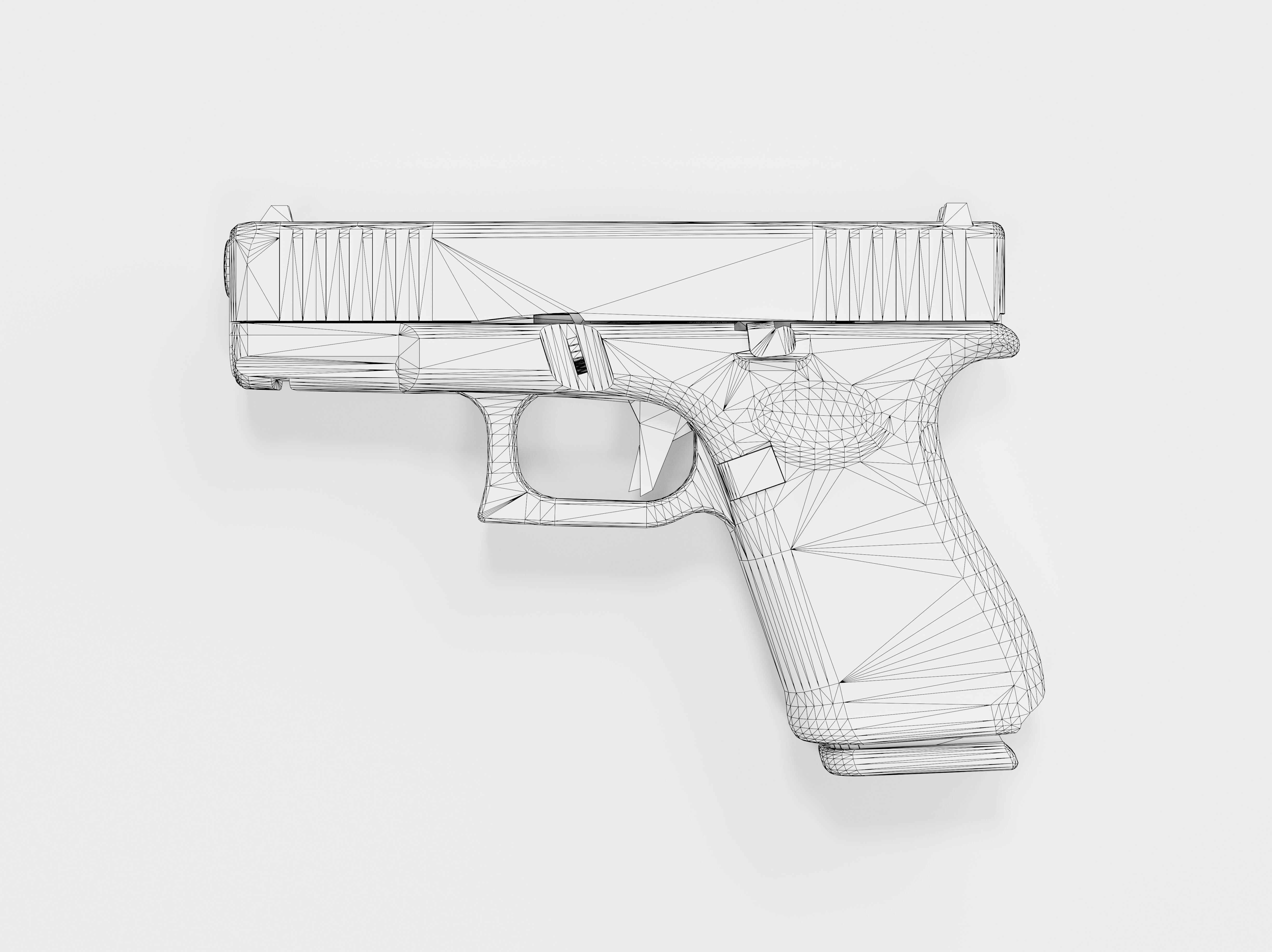 Glock-19 FDE Pistol Low-poly 3D model_9