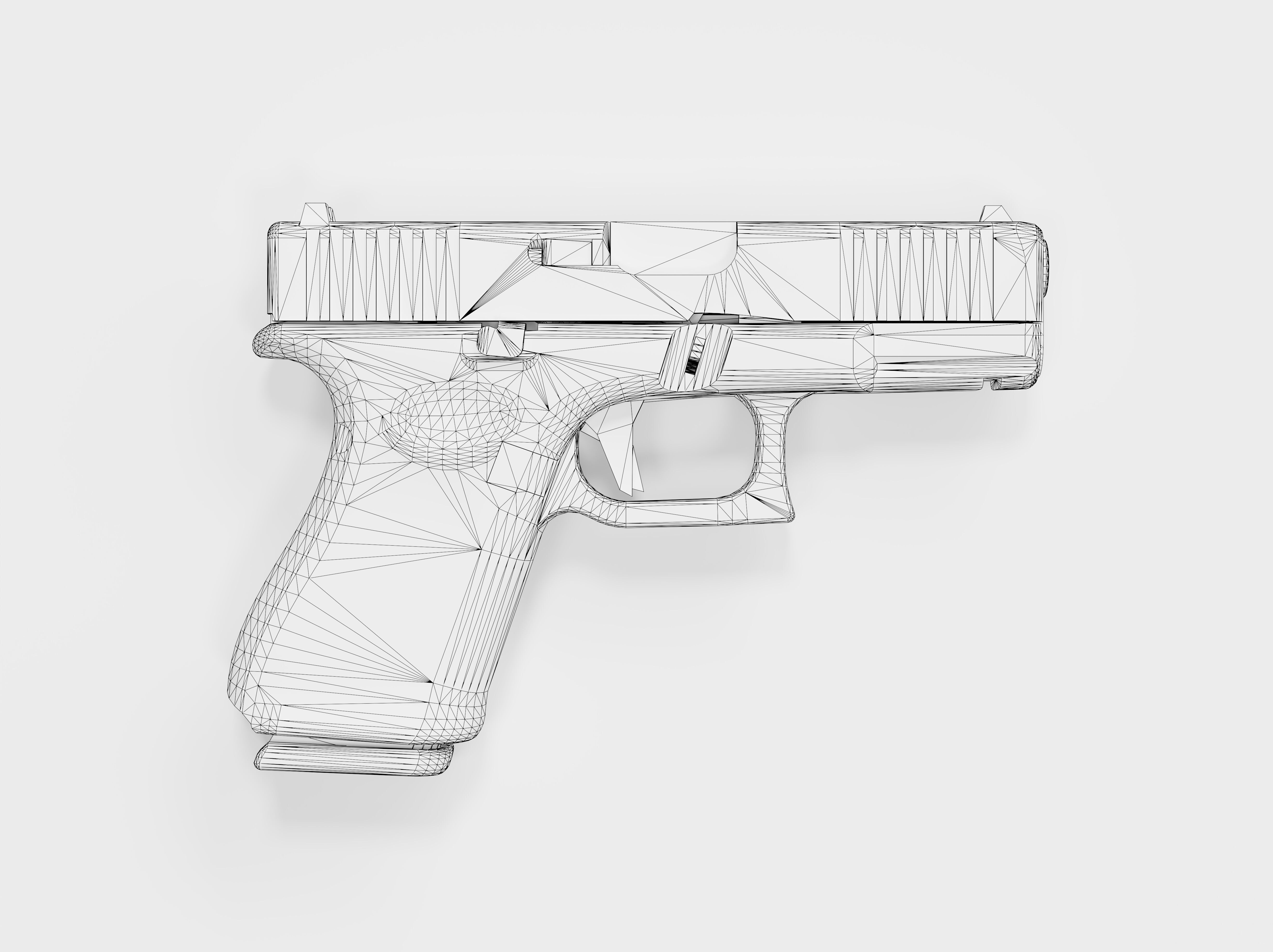 Glock-19 FDE Pistol Low-poly 3D model_10