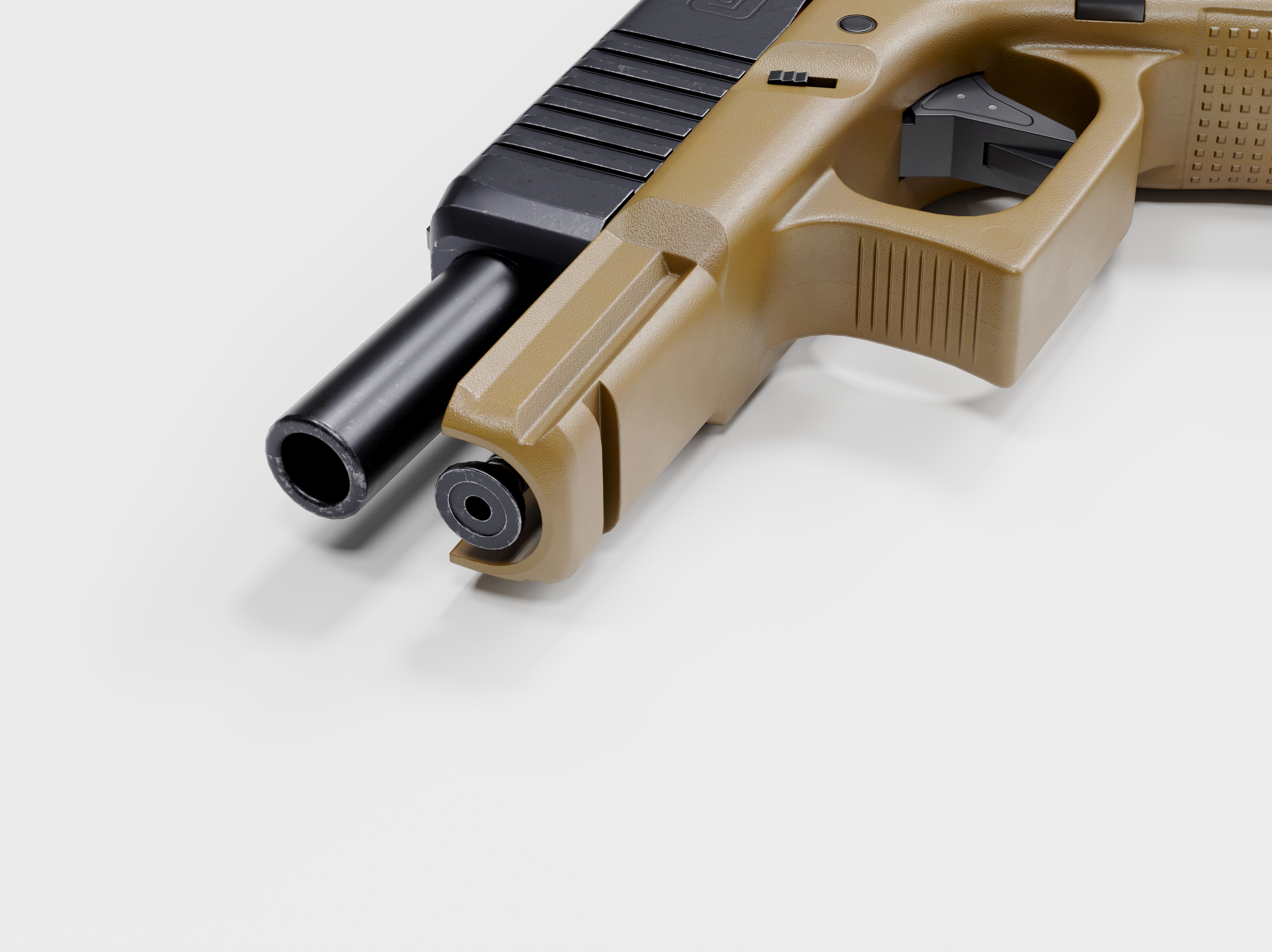 Glock-19 FDE Pistol Low-poly 3D model_4
