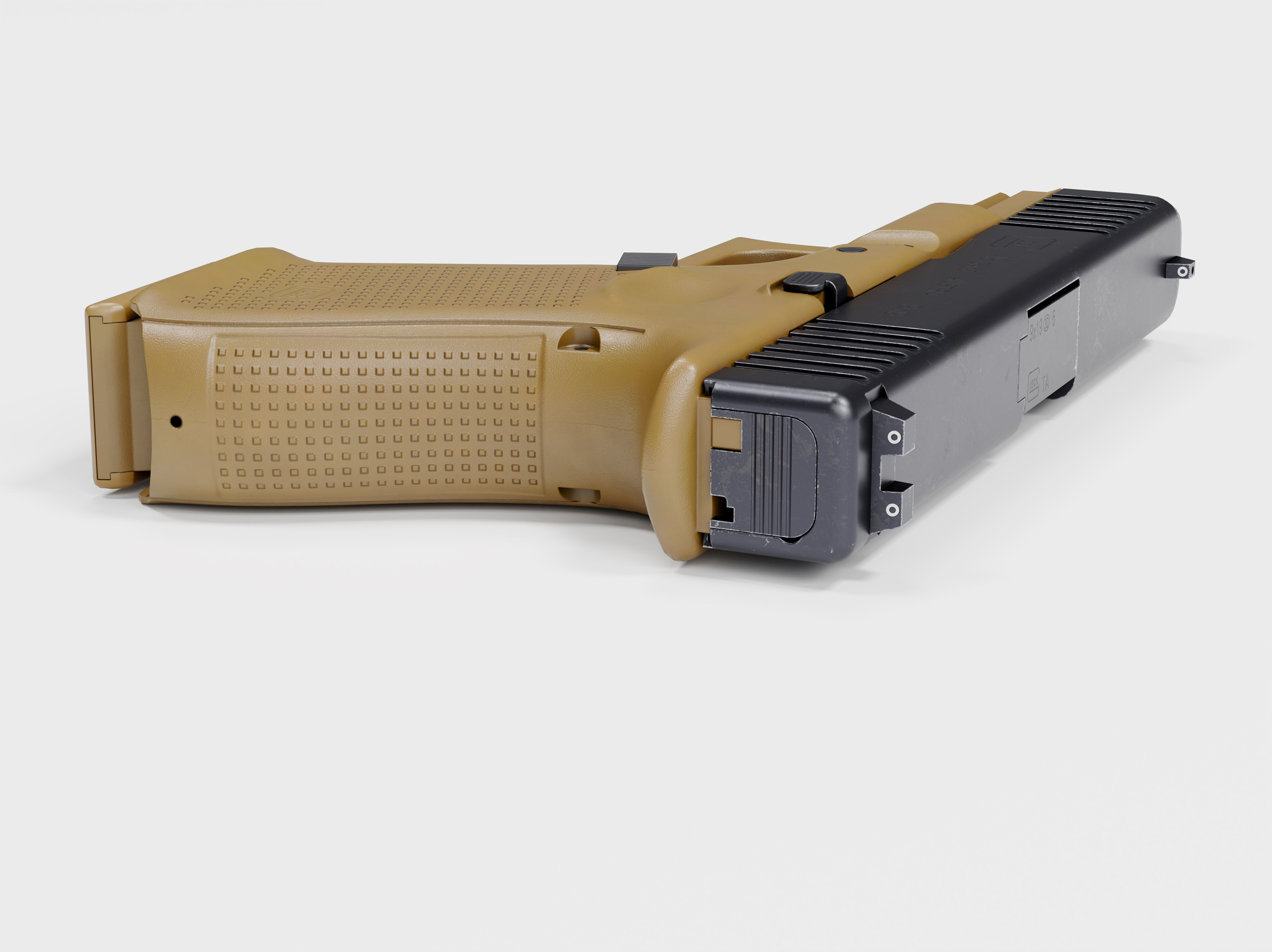 Glock-19 FDE Pistol Low-poly 3D model_5