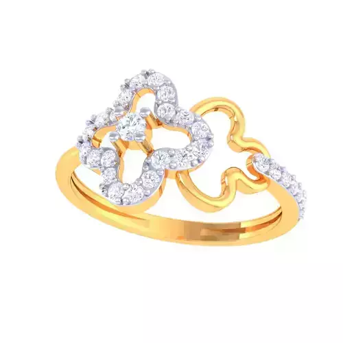 Printable 3D jewelry model of Lady diamond ring