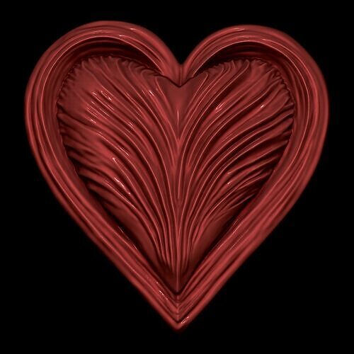  Fantasy Heart Relief STL file for 3d printing or CNC Free 3D print model