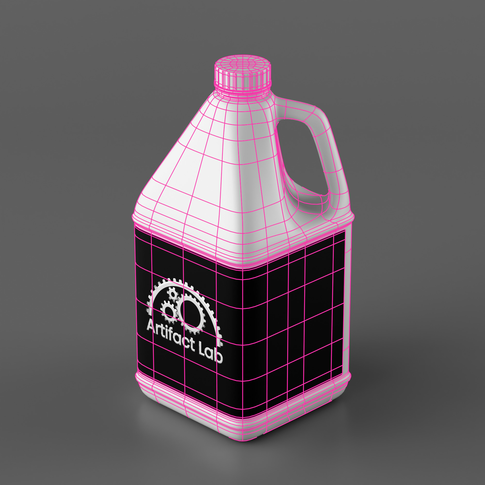 Plastic Gallon Low-poly 3D model_7