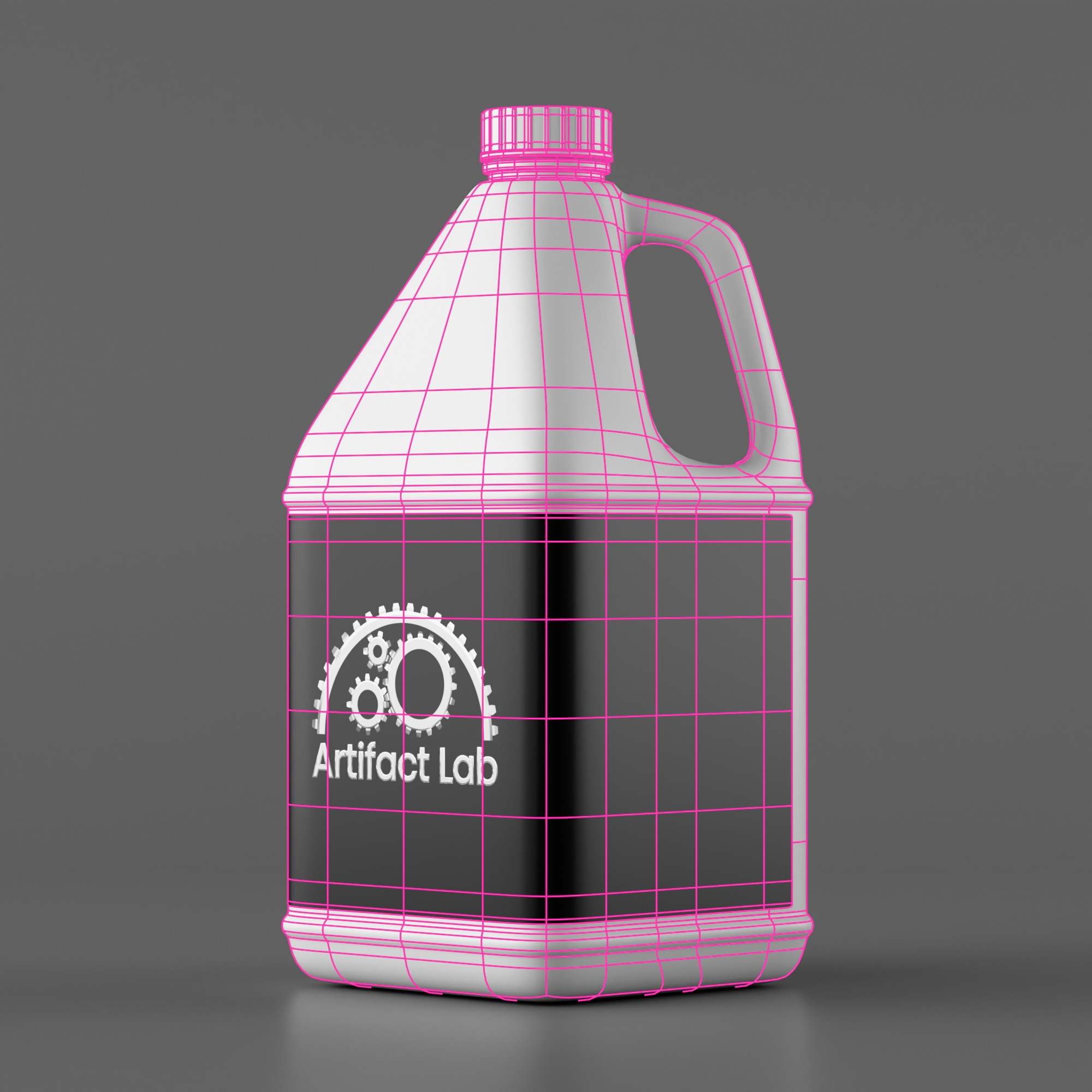 Plastic Gallon Low-poly 3D model_5