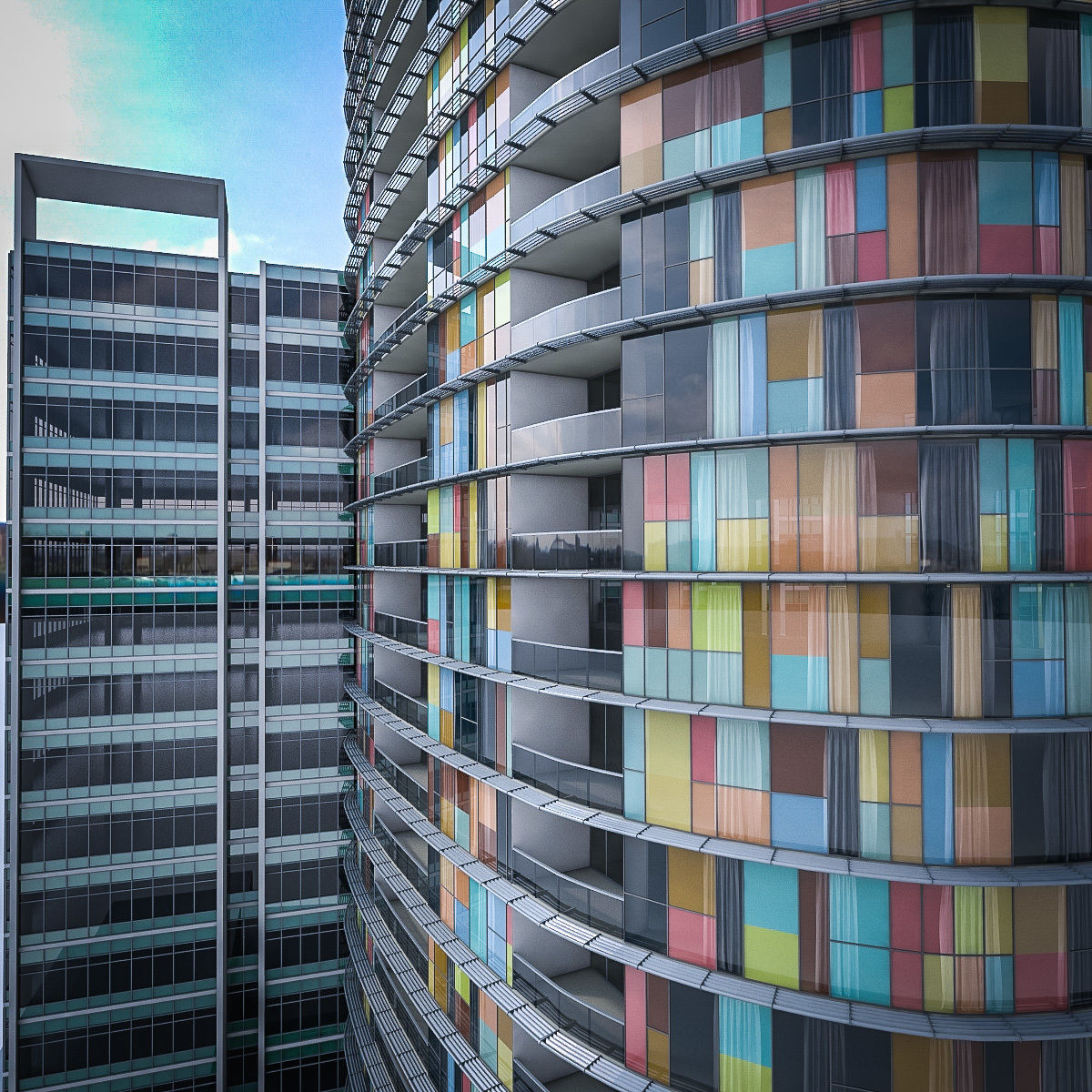 High-rise Buildings Collection 01 Low-poly 3D model_14