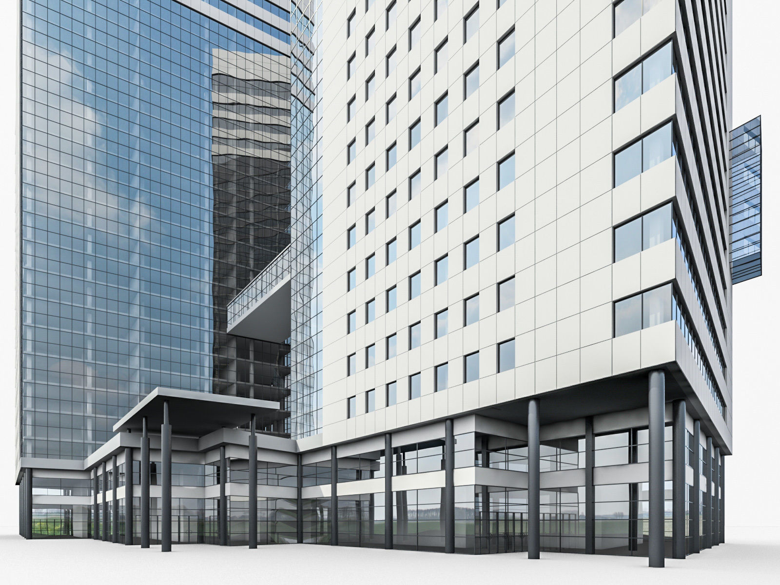 High-rise Buildings Collection 01 Low-poly 3D model_10