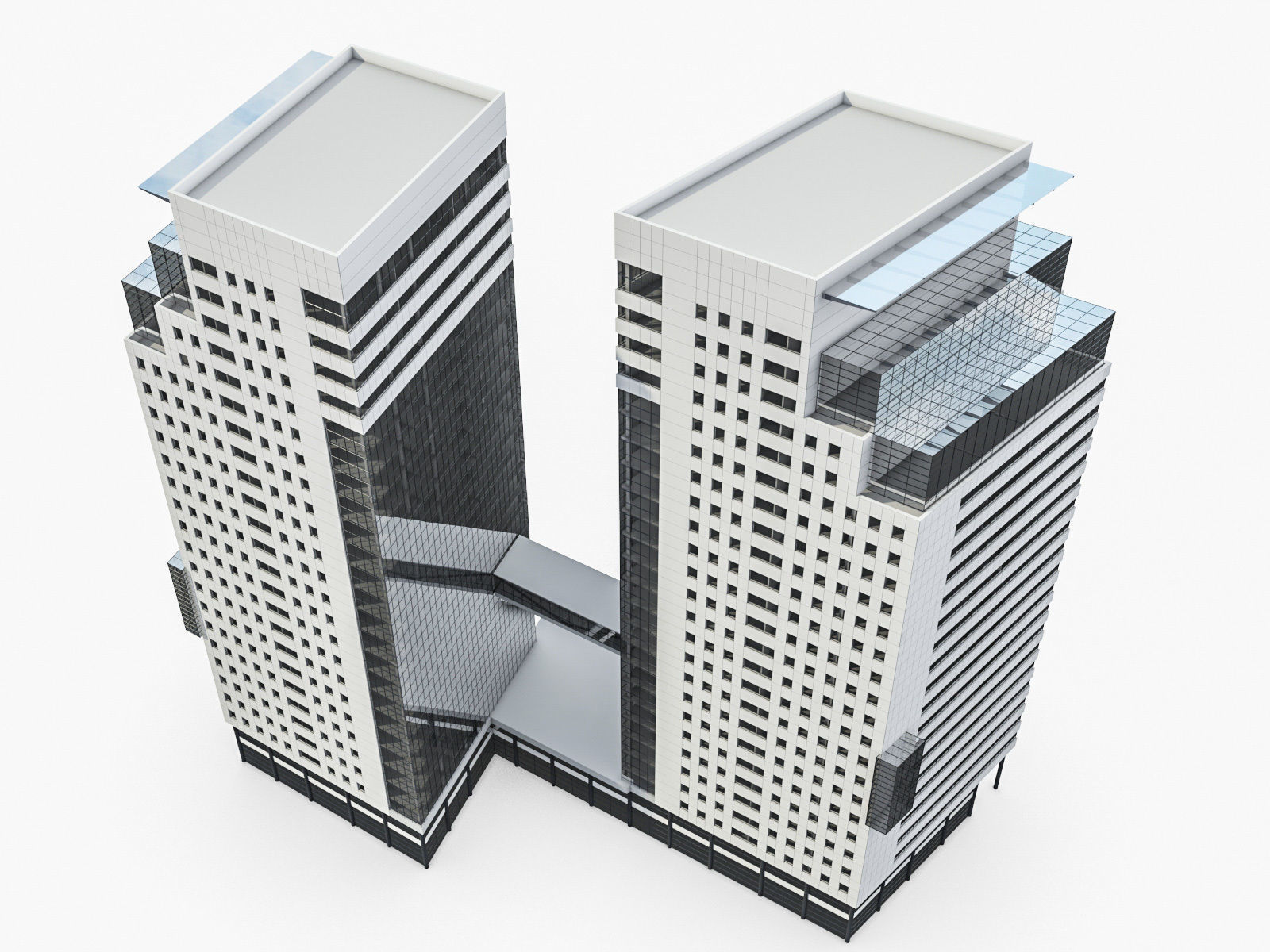 High-rise Buildings Collection 01 Low-poly 3D model_8