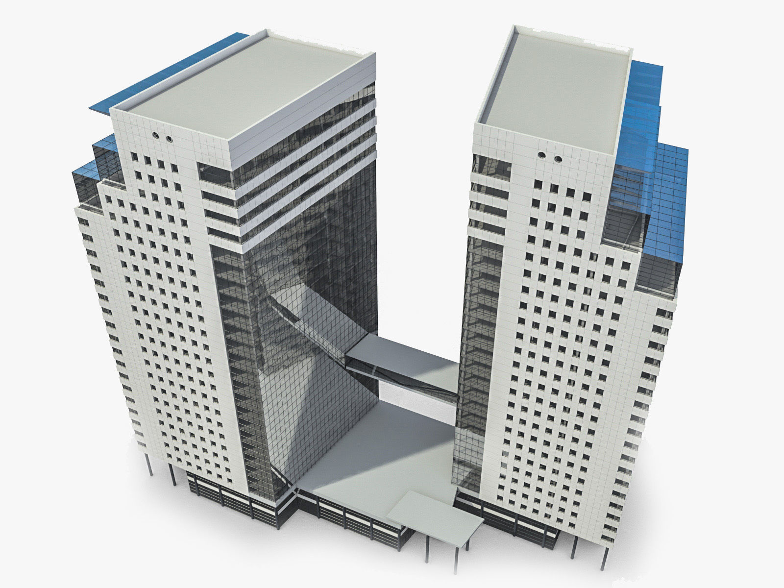 High-rise Buildings Collection 01 Low-poly 3D model_9