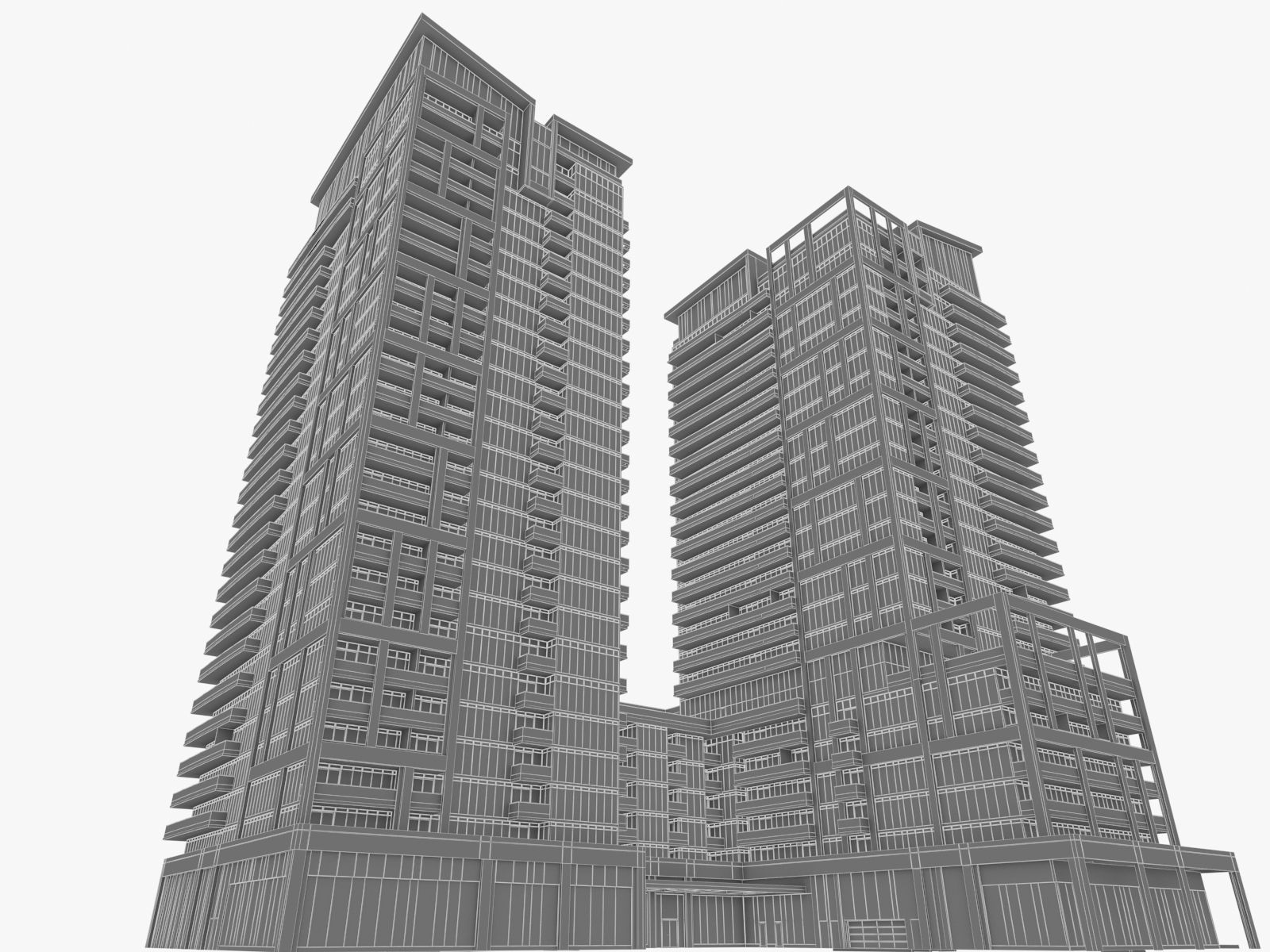 High-rise Buildings Collection 01 Low-poly 3D model_36