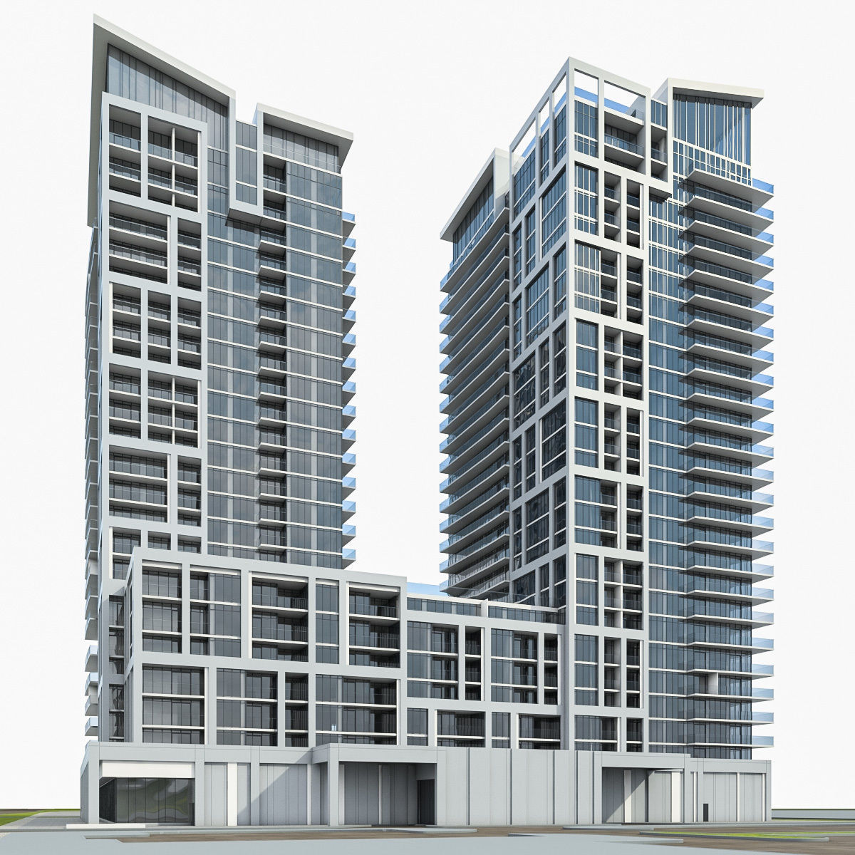 High-rise Buildings Collection 01 Low-poly 3D model_18