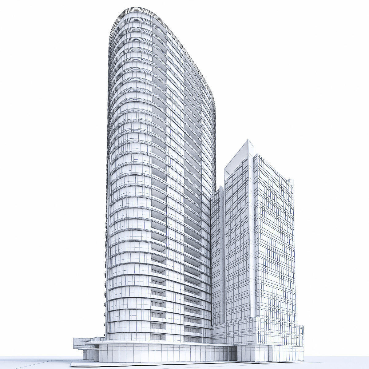 High-rise Buildings Collection 01 Low-poly 3D model_25