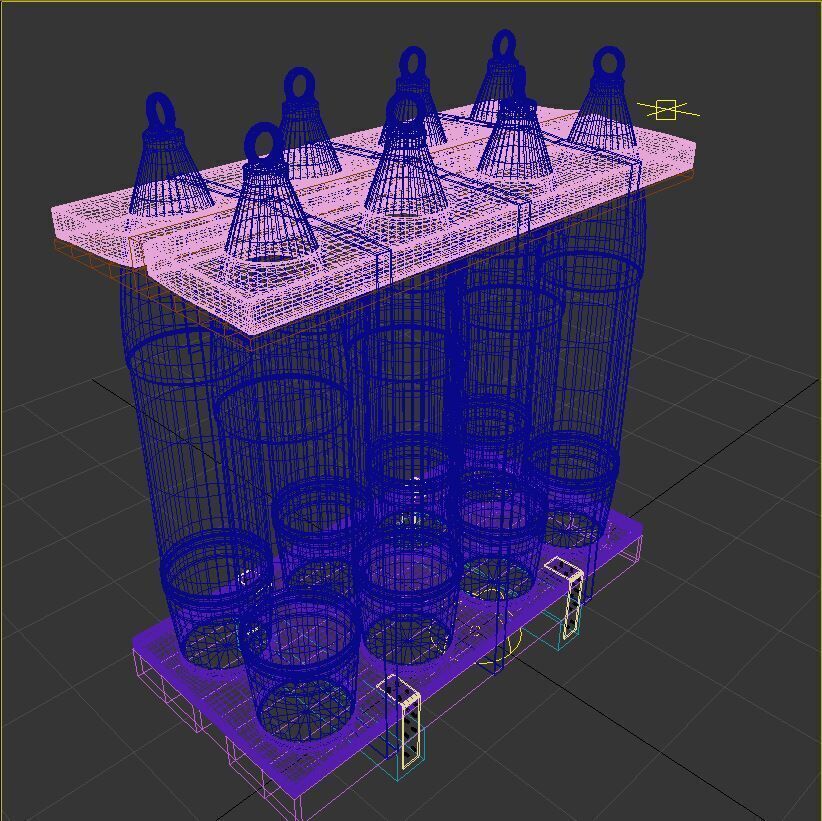 Military Artillery Shells 155mm in Transport Pallet Low-poly 3D model_20