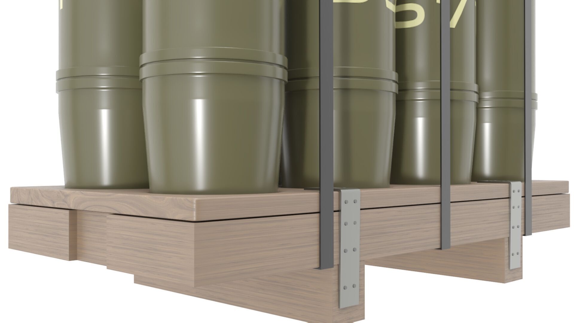 Military Artillery Shells 155mm in Transport Pallet Low-poly 3D model_7