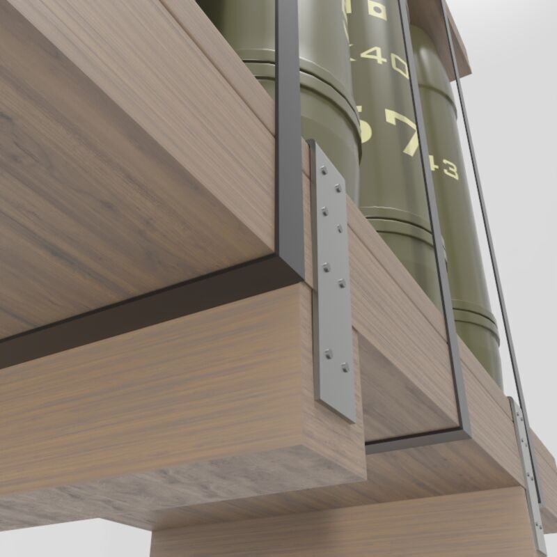 Military Artillery Shells 155mm in Transport Pallet Low-poly 3D model_10