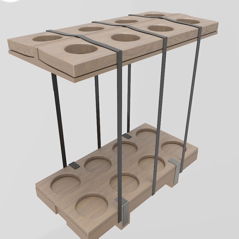 Military Artillery Shells 155mm in Transport Pallet Low-poly 3D model_17